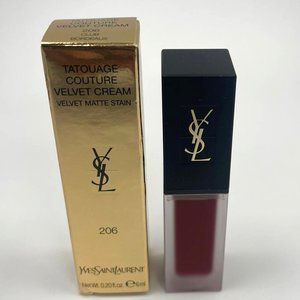 YSL Tatouage Couture Velvet Cream Liquid Lipstick 206 Club Bordeaux